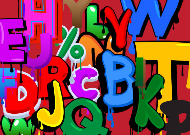 istock Graffiti background wallpaper with gradient geometric abstract modern street art shapes. Eps10 vector decoration performed in urban painting style. 1464631657