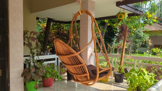 a hanging chair swing