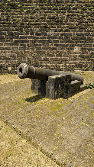 an canon used for defense in a fort of a castle fortress by rulers of the medieval kingdom
