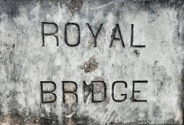 istock Vintage Royal Bridge lettering on concrete texture 1464647640