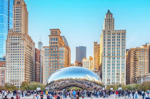 Cloud Gate is a public sculpture by Anish Kapoor, that is the centerpiece of AT&T Plaza at Millennium Park in the Loop community area of Chicago, Illinois, USA.