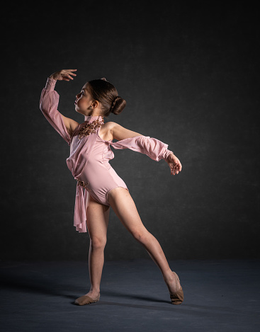 Portrait of little cuban girl practicing ballet