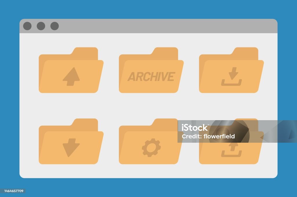 Desktop Interface Window With Folders Isolated Simple Ui Vector Flat ...