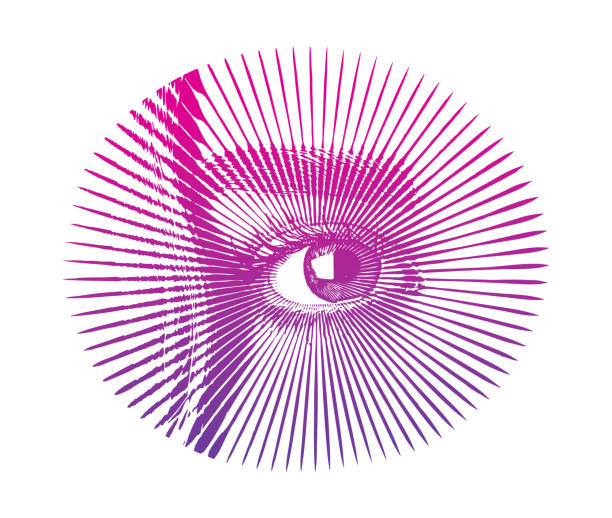 Close up of female eye Close up of female eye facial recognition woman stock illustrations