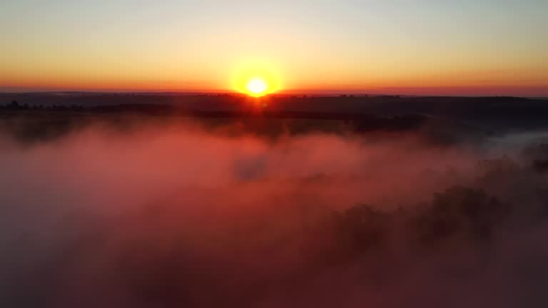 A thick fog covered the valley early in the morning.