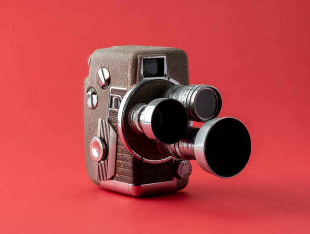 istock Vintage film camera on red 1464665554