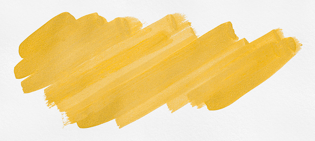 yellow brush isolated on white paper background yellow watercolor