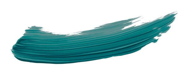 istock Turquoise brush isolated on white background. deep lake green brush 1464670523