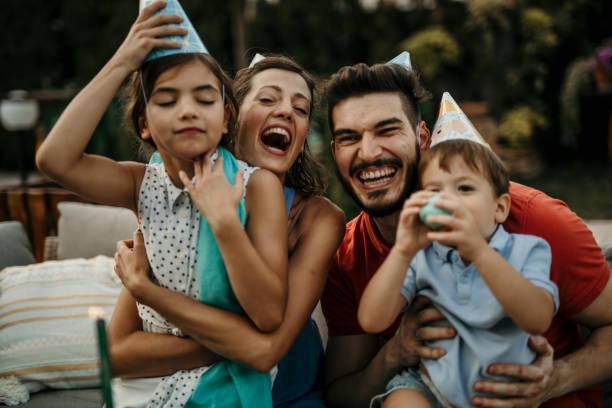 istock Family birthday celebration party 1464673972