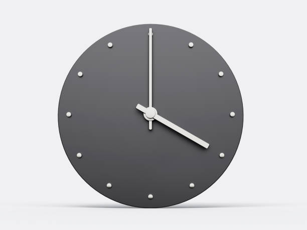istock Simple clock gray 4 four o'clock Modern Minimal Clock. 3D illustration 1464677397