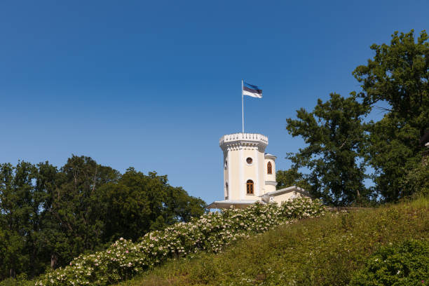 Keila-Joa Manor (Schloss Fall), a 19th century building near Keila-Joa Waterfall and park, Estonia. stock photo