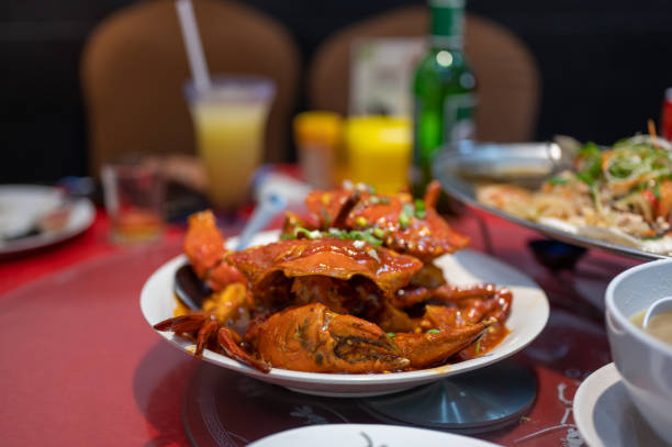 istock Asia cuisine: Stir-fried crab with curry powder and big claws Popular dishes 1464683153