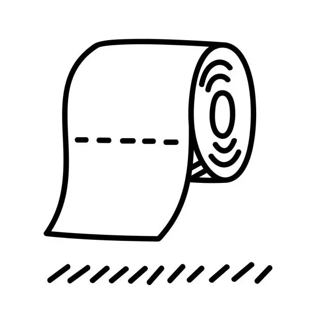 Vector illustration of Toilet Paper Doodle 5