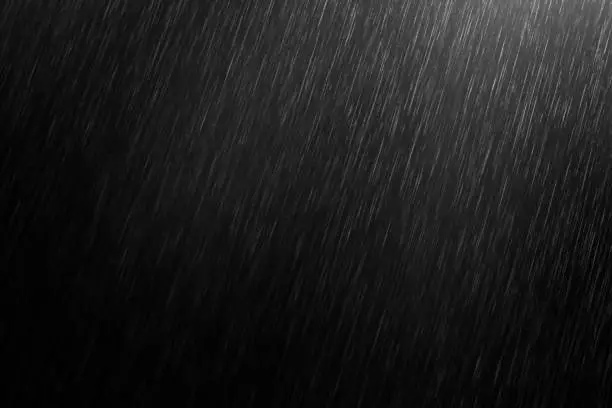 rain on black isolated background