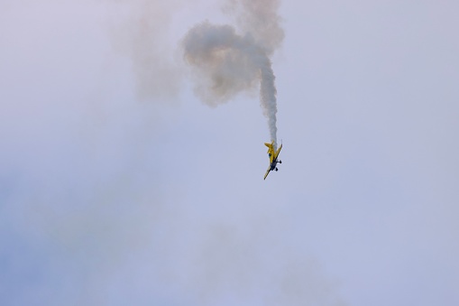 Newburg, United States – September 10, 2022: A stunt pilot performing at an air show