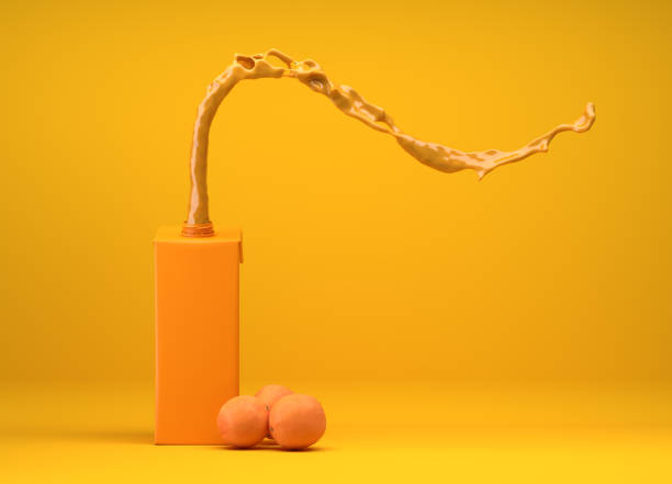 istock orange juice with splash and drops - 3D Illustration 1464687800