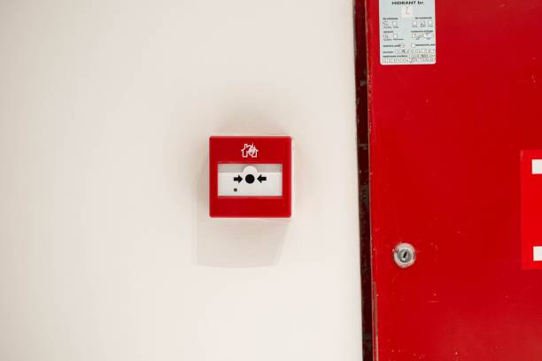 istock Closeup of manual fire detector 1464689099