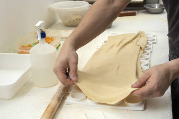 istock Process of preparation of dumplings 1464691570