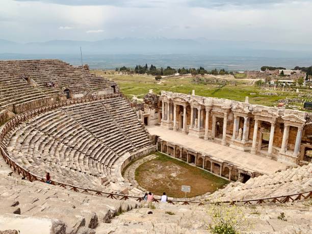 istock Mesmerizing historical Hierapolis Theatre under a cloudy sky 1464692176