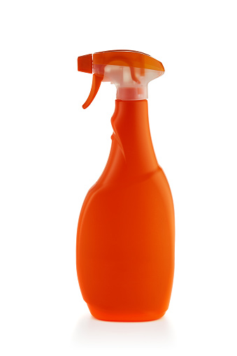Plastic spray bottle for household and garden products mockup without a label