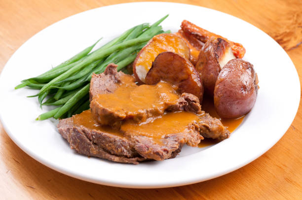 organic tender cross rib roast with farm fresh vegetables