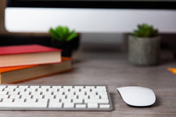 istock Selective focus shot of a keyboard and a mouse of computer 1464695796