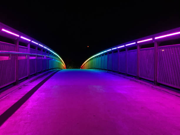 istock Illuminated Rainbow Bridge at night, Dortmund, Germany 1464699414
