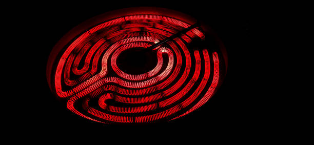 istock Kitchen stove burner inside electrical resistance thermostat 1464701373