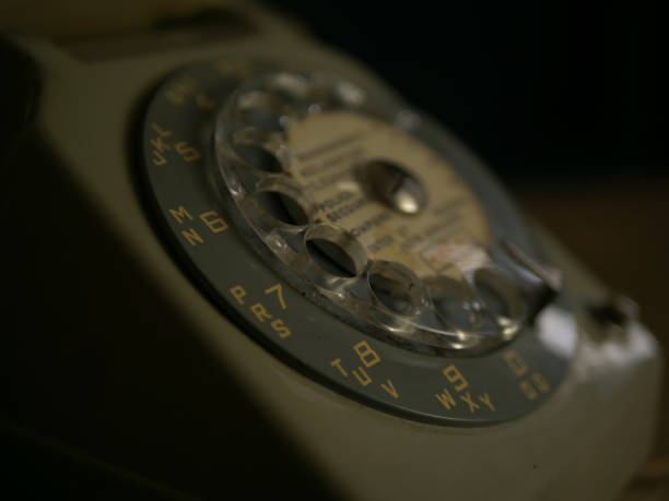 istock Vintage retro rotary phone green 1464701517