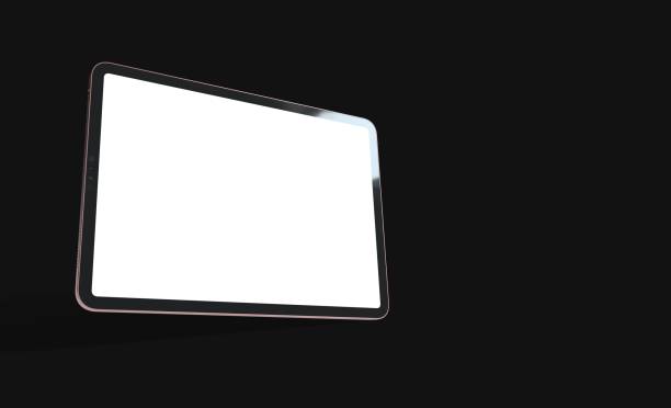 istock Tablet with a white blank screen isolated on a black background 1464702032