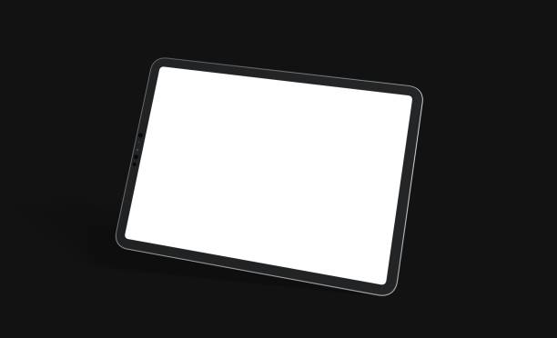istock Tablet with a white blank screen isolated on a black background 1464702124