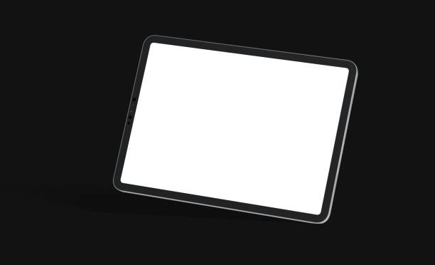 istock Tablet with a white blank screen isolated on a black background 1464702430