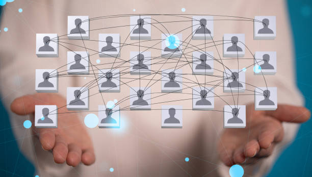 istock Concept of digital network and conference teamwork 1464702546