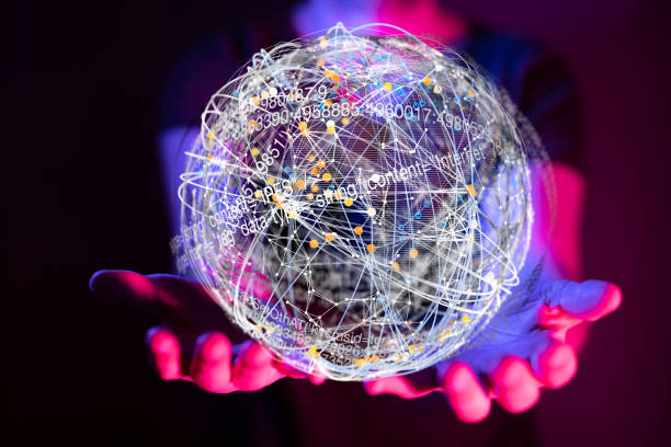 istock Digital concept of networking in hands 1464705323