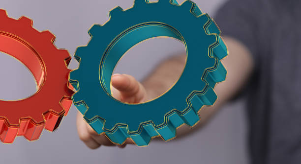 istock Digital concept of success with gears 1464705392