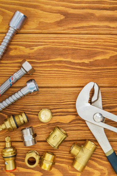 istock Tools of the master plumbing and accessories for various applications 1464707779