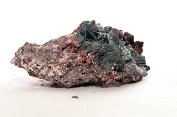 goesthite or goethite, kyanite goethite and kyanite crystal metal and mineral samples oxides stock pictures, royalty-free photos & images