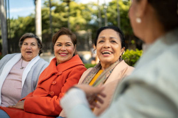 istock Senior friends talking outdoors 1464709120