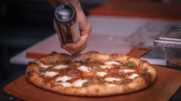 istock Fresh yummy homemade pizza 1464711421