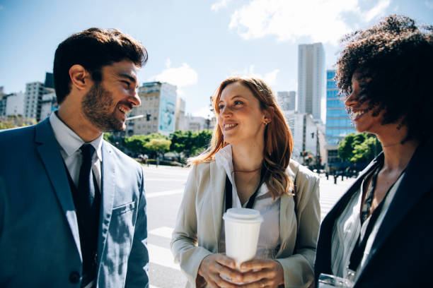 istock Businesspeople walking to work 1464712483