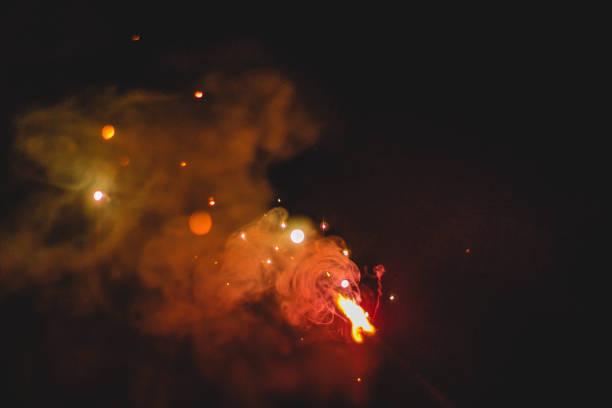 istock Amazing vibrant pyrotechnic fountain during nighttime 1464715027