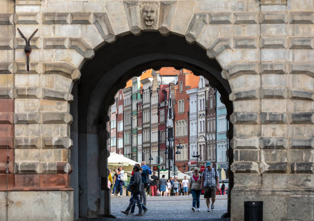 Gdansk, Poland - Sept 9, 2020: The Green Gate in Gdask, Poland,  It is situated between Long Market (Dlugi Targ) and the River Motawa