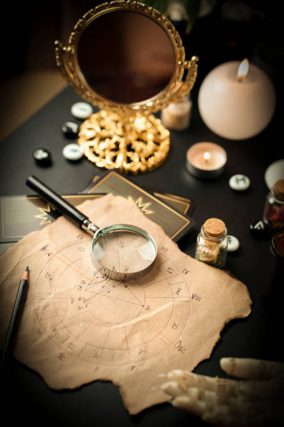 istock fortune telling rite with occult and esoteric symbols. 1464719608
