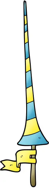 Vector illustration of cartoon doodle medieval lance