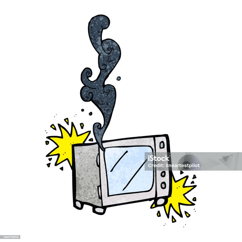 Cartoon Exploding Microwave Stock Illustration - Download Image Now ...