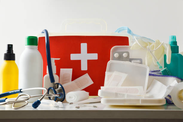 istock Basic first aid portable medical assistance equipments white isolated 1464726675