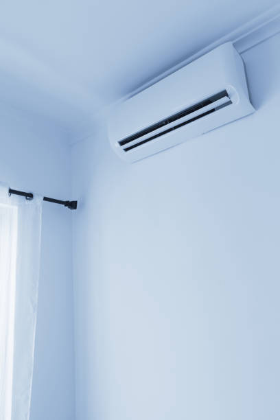 istock Flat air conditioner on white wall in room interior 1464743244