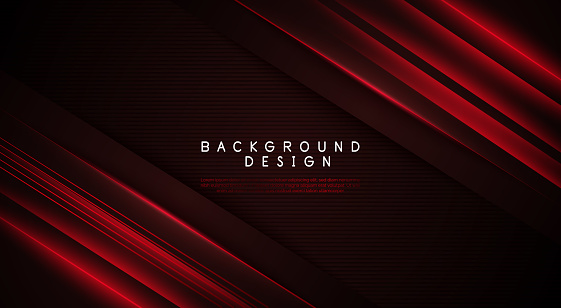 Abstract dark black and red technology geometric background. Modern futuristic background