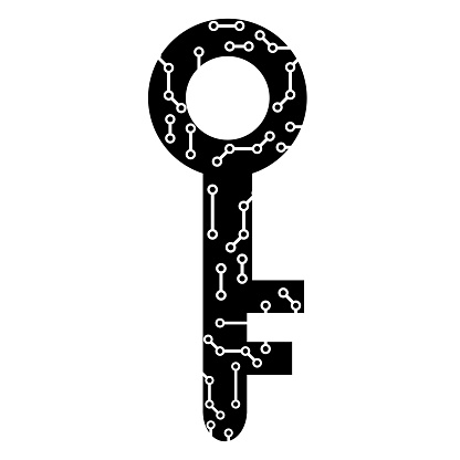 Black And White Illustration Design With Key Stock Illustration