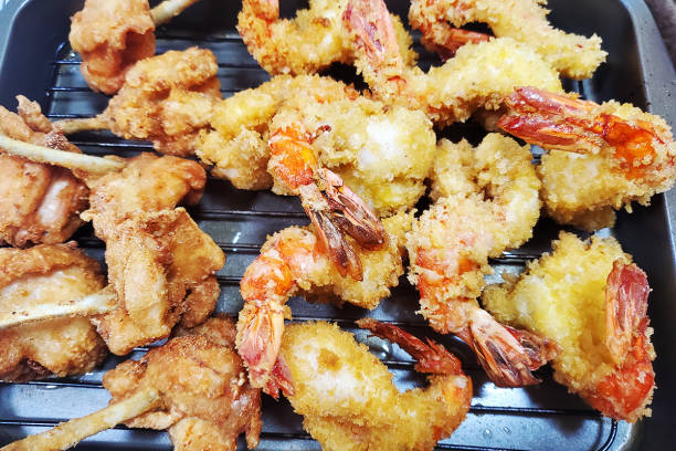 istock Freshly fried shrimp. Delicious side dish. 1464757046